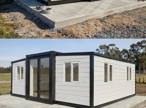 Módulo Modula Mex instalado, acabado blanco, vista de esquina